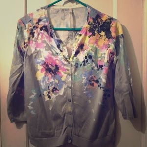 Beautiful water color floral print cardigan